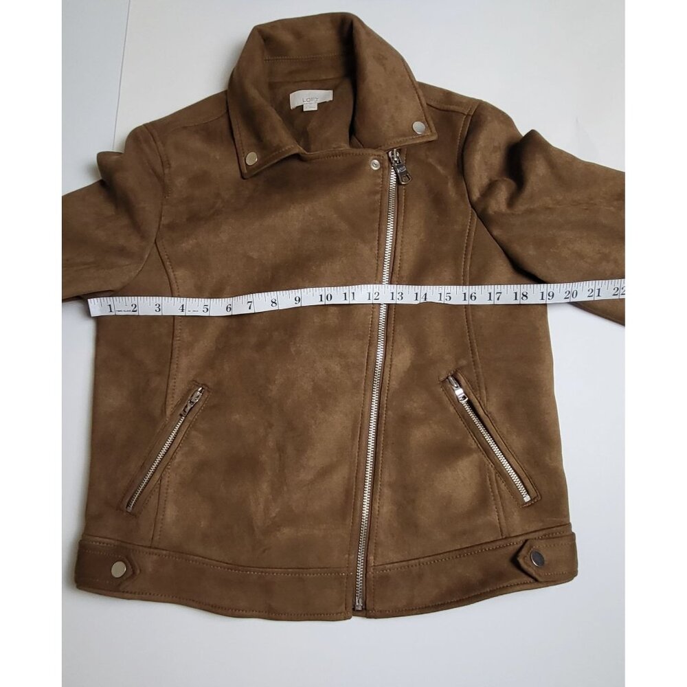 Loft Faux Suede Leather Moto Jacket Size Small NEW - Picture 10 of 12